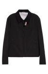 Thom Browne Rwb Stripe Zip-up Padded Jacket In Black