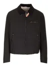 Thom Browne Rwb Stripe Zip-up Padded Jacket In Black