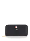Thom Browne Black Wallet With Front Logo Detail In Leather Woman In Black