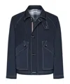 Thom Browne Contrast-stitching Raglan Jacket In Blue