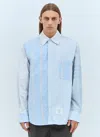 Thom Browne 4 Bar Light Blue Cotton Shirt In Light Blue