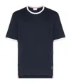 Thom Browne Mens Navy Ringer Brand-patch Stretch-wool T-shirt In Black