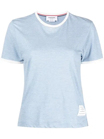 Thom Browne T-shirt Mit Kontrastborten In Blue