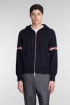 Thom Browne Contrasting Bands Hoodie In Blue