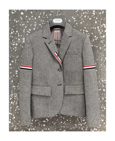 Thom Browne Contrasting-stripe Detail Blazer In Gray