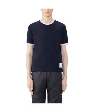 THOM BROWNE THOM BROWNE LOGO PATCH CREWNECK T-SHIRT
