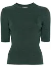 Thom Browne Contrasting-trim Ribbed Jumper In Green