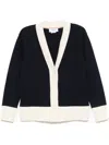 Thom Browne Contrasting-trim V-neck Cardigan In Black