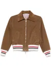 Thom Browne Corduroy Crop Down Bomber Jacket In Brown