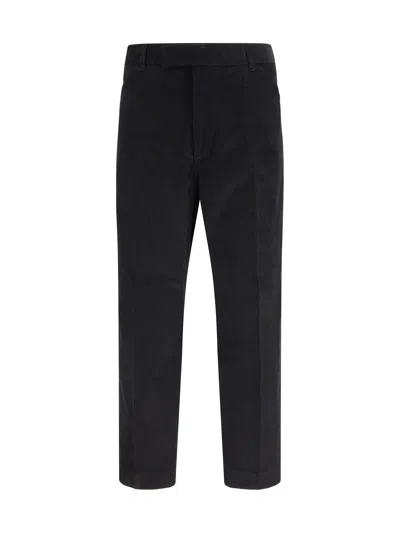 Thom Browne Corduroy Stripe Detail Chino Trousers In Black