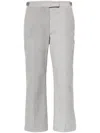 Thom Browne Corduroy Cotton Cropped Trousers In Grey