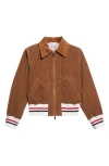 Thom Browne Corduroy Crop Down Bomber Jacket In Brown