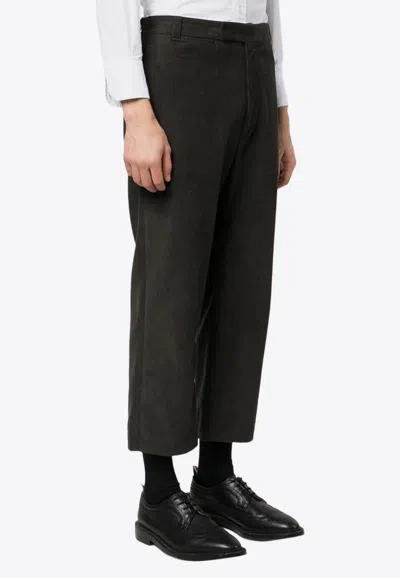 Thom Browne Corduroy Cropped Pants In Brown