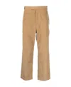 Thom Browne Corduroy Cropped Trousers In Nude