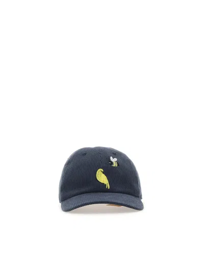 Thom Browne Corduroy Embroidered Detail Baseball Cap In Navy