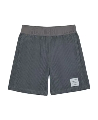 Thom Browne Corduroy Panel Shorts In Gray
