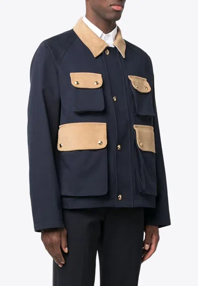 THOM BROWNE CORDUROY PANELED FIELD JACKET