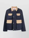 Thom Browne Thom Brown Contrasted Corduroy Cropped Coat