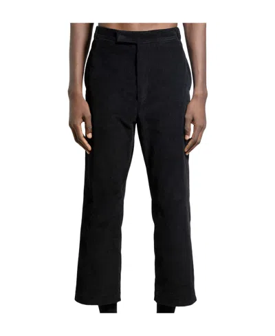 Thom Browne Corduroy Rwb-stripe Trousers In Black