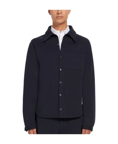 Thom Browne Corduroy Shirt Jacket In Navy Blue