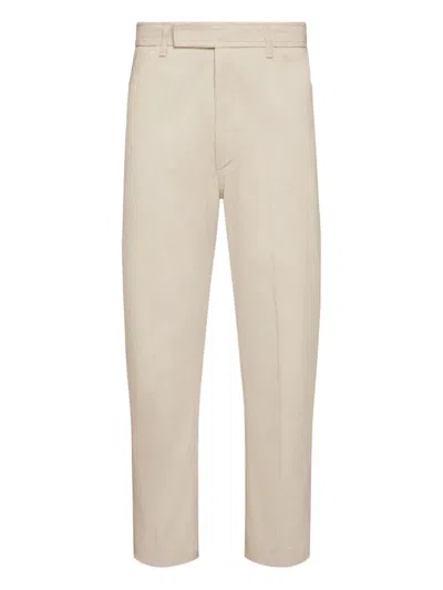 Thom Browne Corduroy-texture Tapered Chino Trousers In Neutral