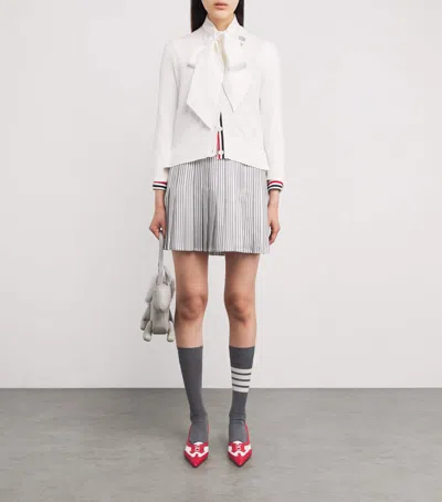 Thom Browne Cotton 4-bar Cardigan In White