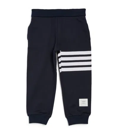 Thom Browne Kids' Cotton 4-bar Sweatpants In Navy