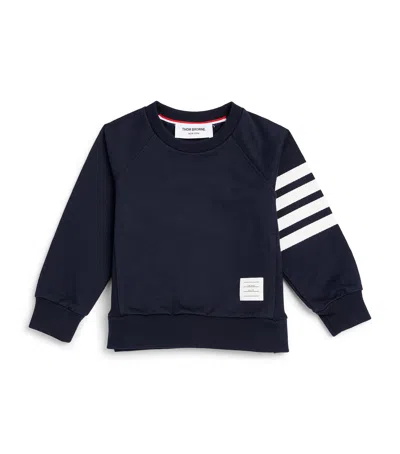 Thom Browne Kids' Cotton 4-bar Sweatshirt In Navy