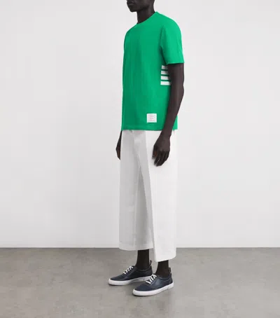 Thom Browne Cotton 4-bar T-shirt In Green