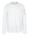 Thom Browne Long Sleeve Tee With 4 Bar Stripe In Milano Cotton Clothing In White