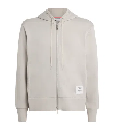 Thom Browne Cotton 4-bar Zip-up Hoodie In Beige