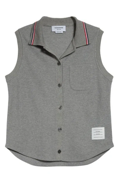 Thom Browne Cotton & Silk Sleeveless Button-up Shirt