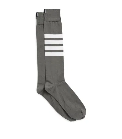 THOM BROWNE COTTON-BLEND 4-BAR OVER-THE-CALF SOCKS