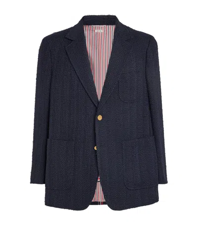 Thom Browne Cotton-blend Blazer In Navy