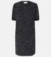 Thom Browne Eyelash Tweed Jacquard Mini Dress In Black