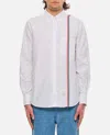 Thom Browne Long-sleeved Poplin Shirt With Signature Stripes In White