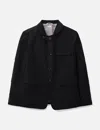 Thom Browne Cotton Canvas Fisherman Shawl Sportcoat In Black