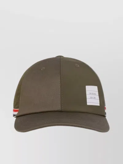 Thom Browne Cotton Cap Embroidered Detailing In Brown