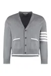 Thom Browne 4-bar Stripe Mini Cardigan In Grey