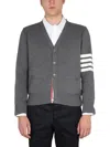 Thom Browne Cotton Cardigan In Grey