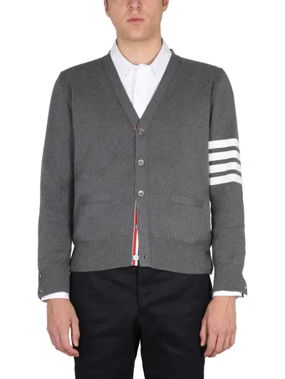 Thom Browne Cotton Cardigan In Grey