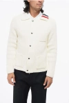 Thom Browne Cotton Cardigan With Zip Closure And Breast Pocket In White