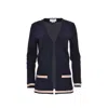 Thom Browne Cotton Cardigan Women In Blue