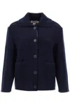 Thom Browne Cotton-cashmere Knit Jacket In Blu