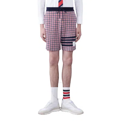 THOM BROWNE THOM BROWNE COTTON CHECK JACQUARD 4-BAR SWEATSHORTS
