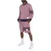 Thom Browne Checked Jacquard Crew-neck Sweatshirt In Pink