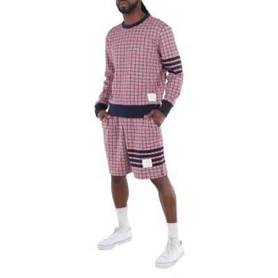 THOM BROWNE COTTON CHECK JACQUARD 4-BAR SWEATSHORTS