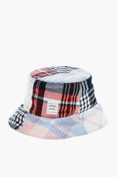 THOM BROWNE Cotton Checked Bucket Hat