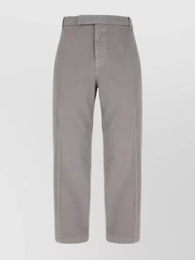 Thom Browne Cotton Chino Pants Button Detail In Grey