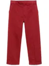 Thom Browne Cotton Twill Crop Chinos In Red